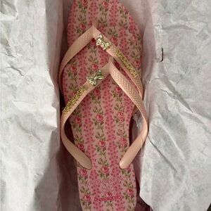 LoveShackFancy Pink Floral Kids Sandals
